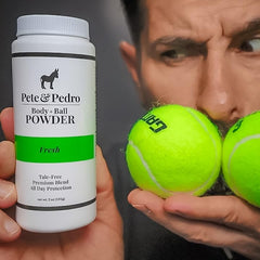Pete & Pedro Body & Ball Powder Fresh packaging shows ready-to-use talc-free formula