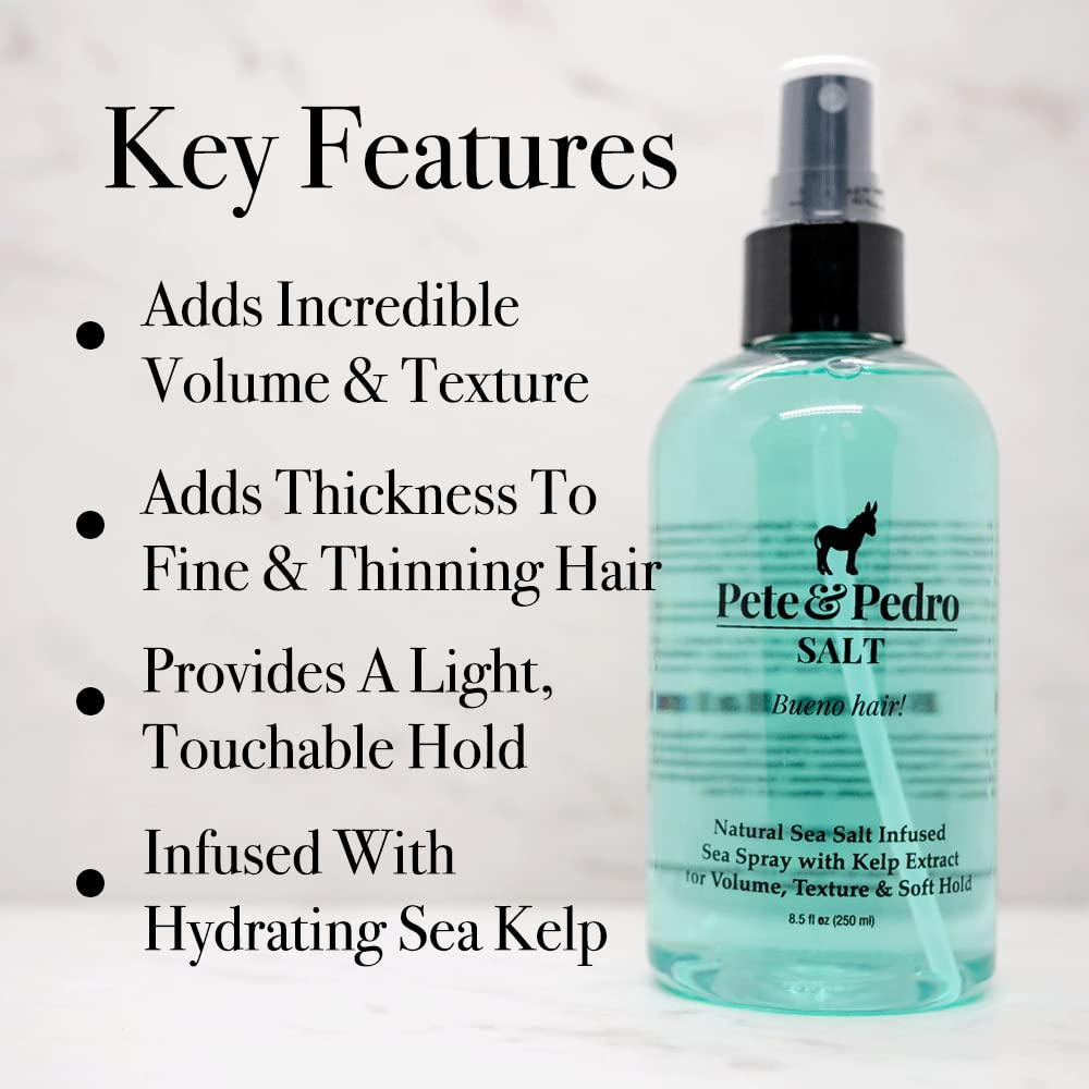 Pete & Pedro SALT bottle back highlights sea kelp hydration