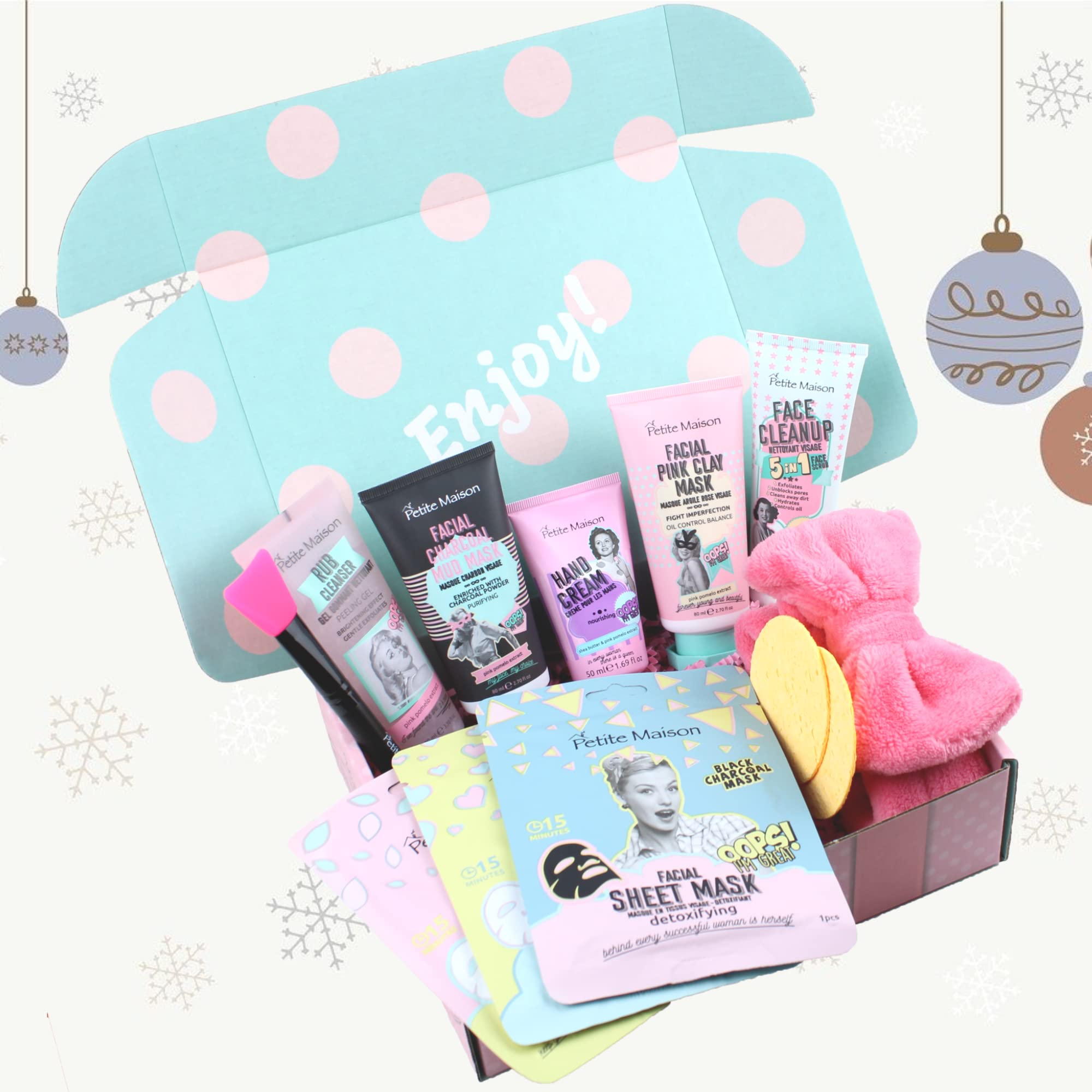 Petite Maison skincare set top view reveals a 12-piece routine kit