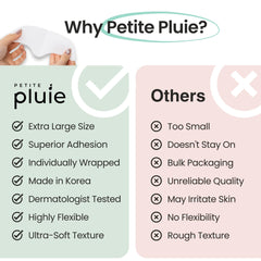 petite-pluie forehead patches covering 11 lines for comprehensive wrinkle coverage.