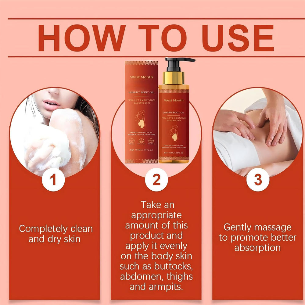 Pewatul Body Firming Oil drops applied to skin for targeted smoothing