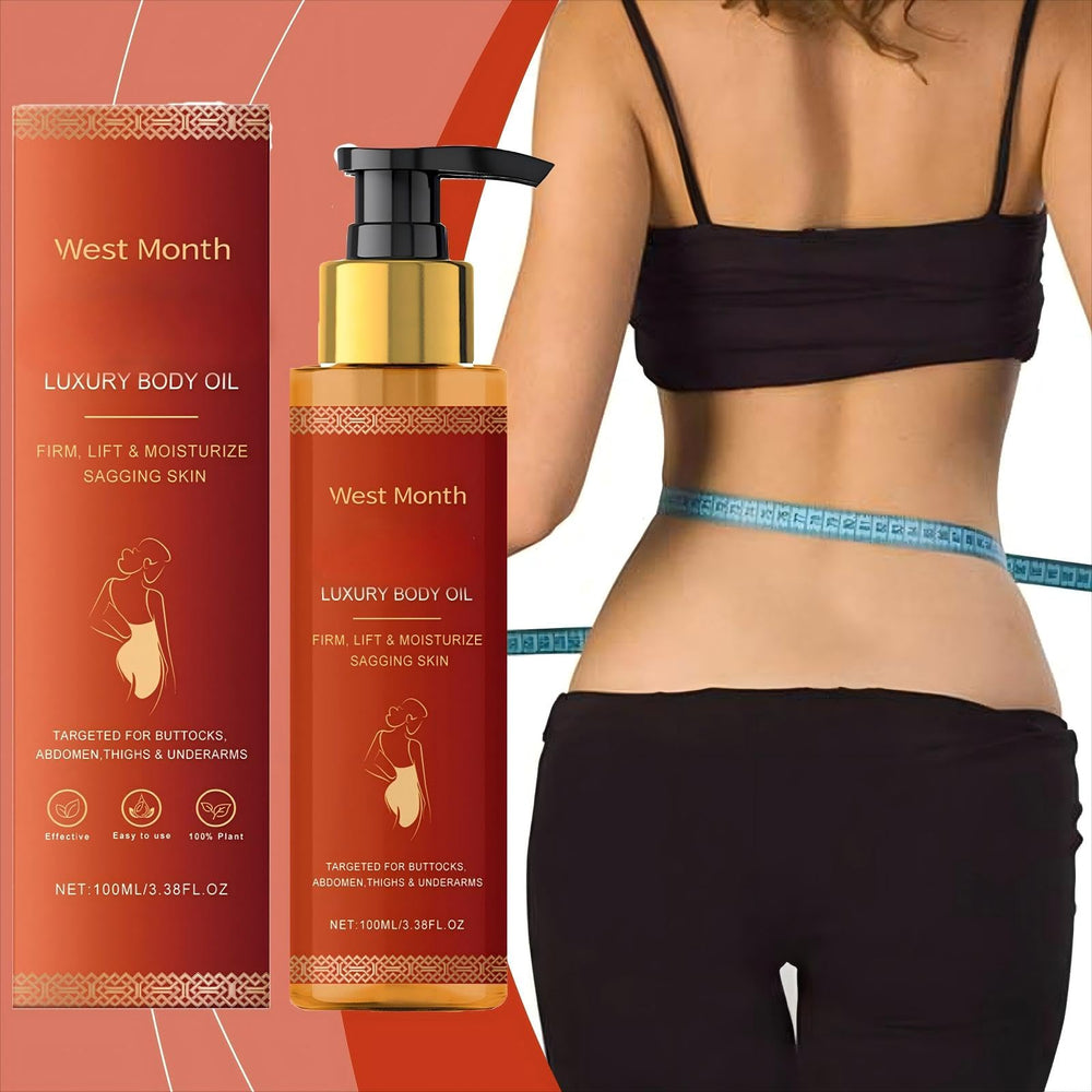 Pewatul Body Firming Oil applied across torso for full-body use
