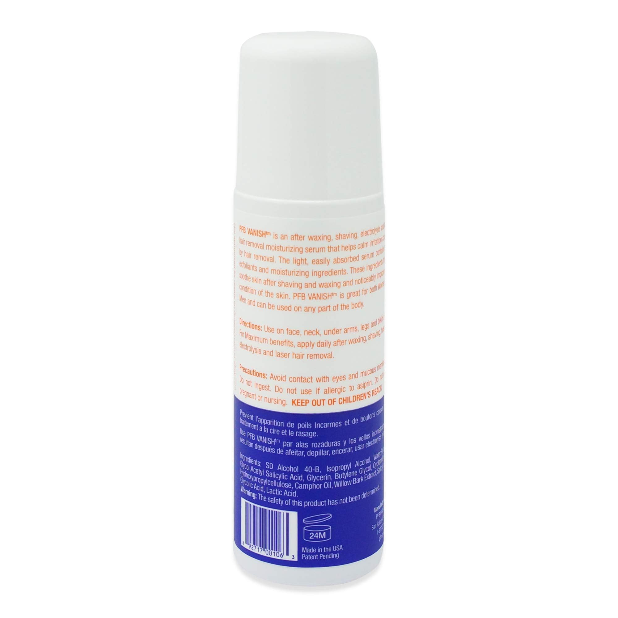 PFB Vanish razor burn relief applied on skin after shaving