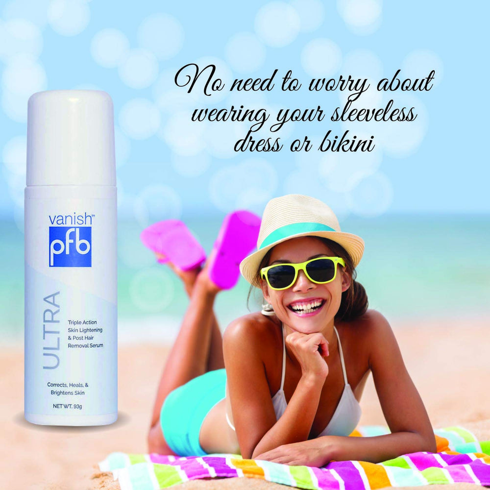 PFB Vanish Ultra 93g container emphasizes compact, travel-friendly packaging.
