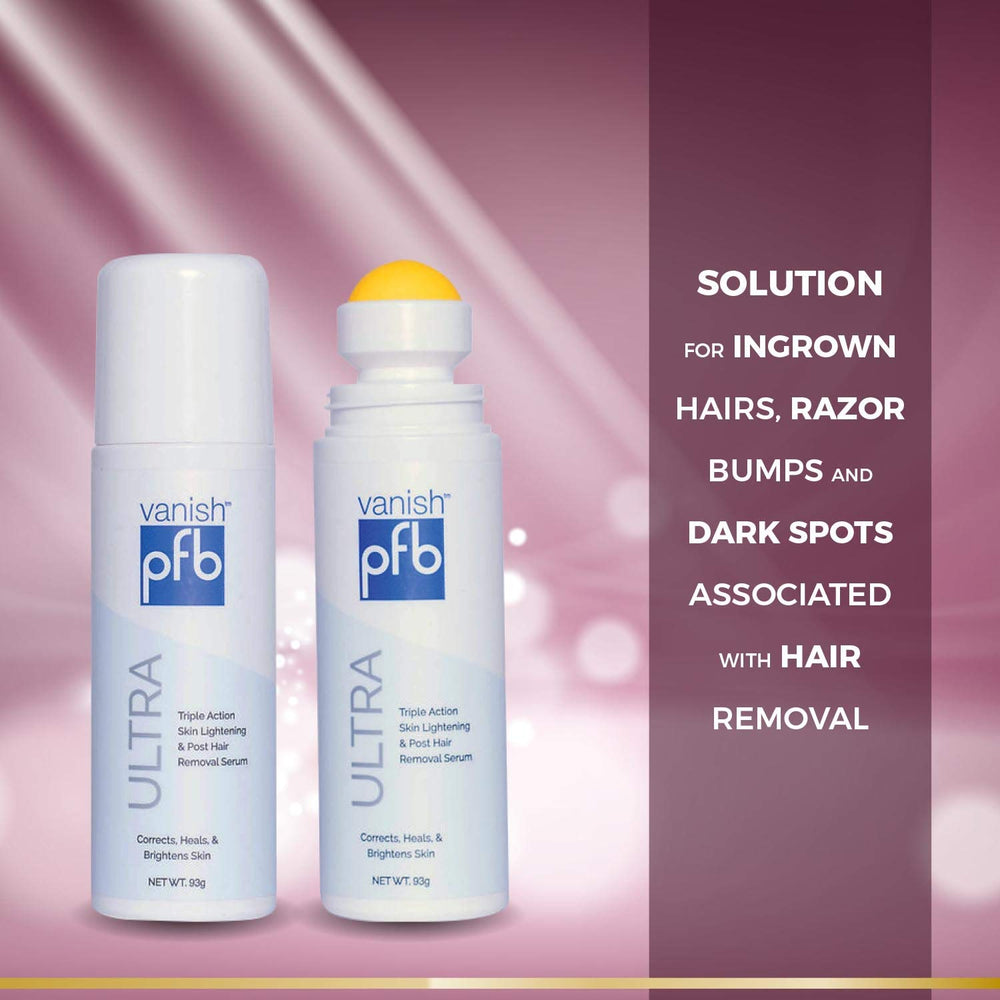 PFB Vanish Ultra roll-on application showing precise, fast-absorbing treatment.