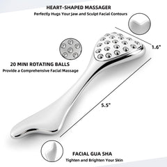 pfefe 3-in-1 dolphin facial roller in hand demonstrates versatile skincare use and ergonomic grip.