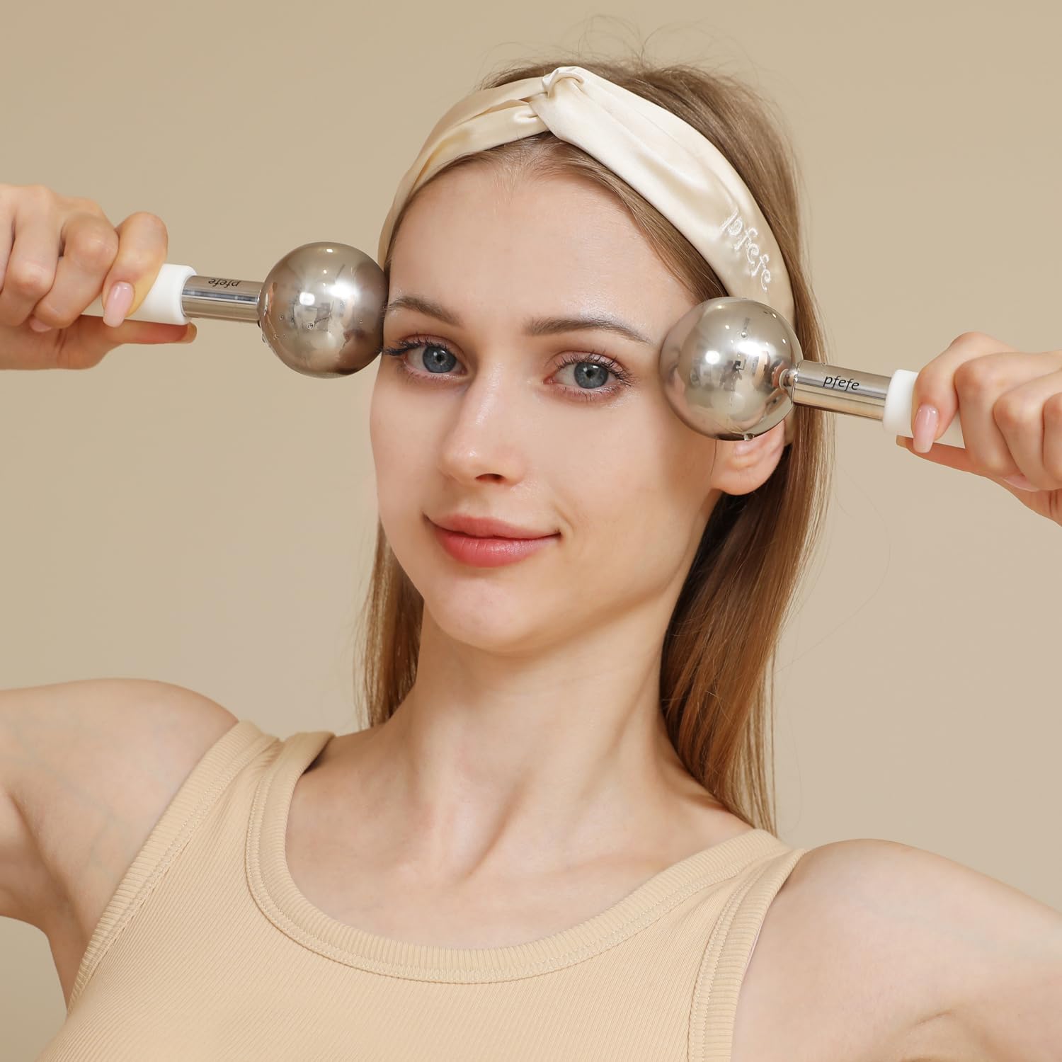 Pfefe eye-area globes target wrinkles and dark circles with cooling benefits.