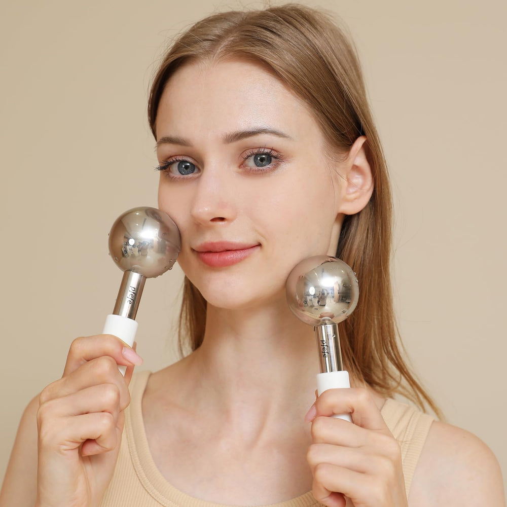 Pfefe face globes help reduce puffiness with refreshing cooling sessions.