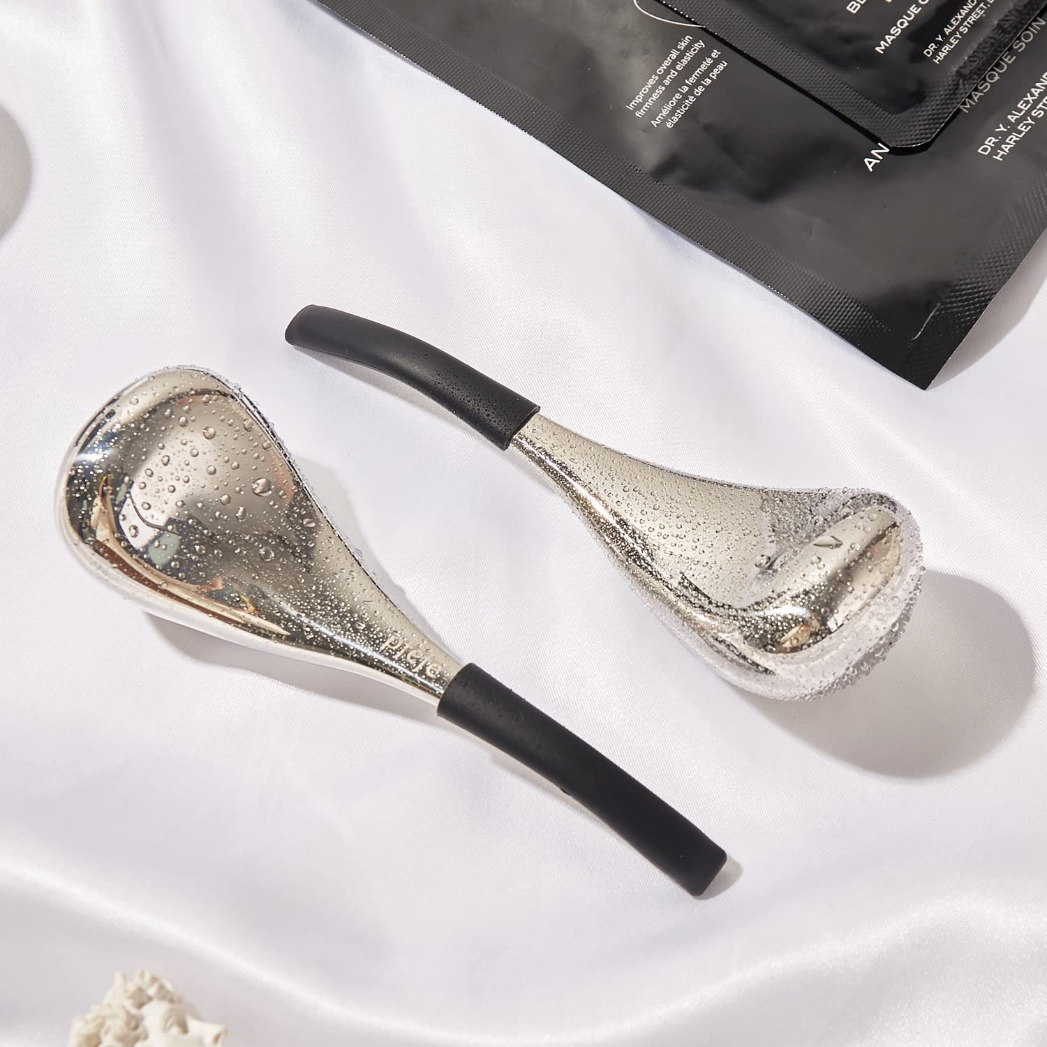 pfefe Ice Globes used in a morning routine for awakening skincare