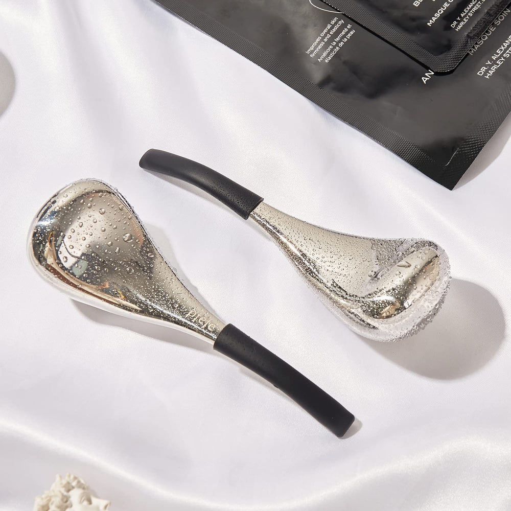 pfefe Ice Globes used in a morning routine for awakening skincare