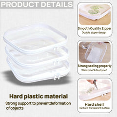 PGAXM clear hard plastic zipper case small open top for quick access