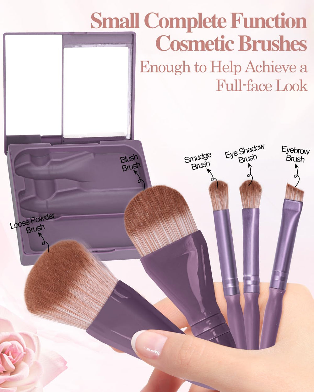PGRODE mini brush set hard-shell case protects brushes during travel