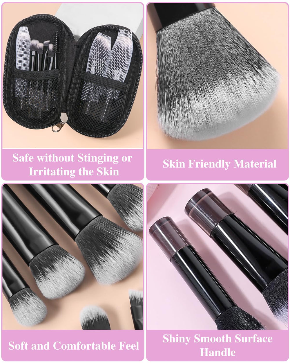 PGRODE powder brush for natural finish and light coverage throughout travel.