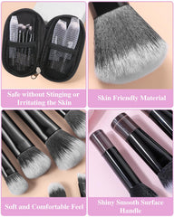 PGRODE powder brush for natural finish and light coverage throughout travel.