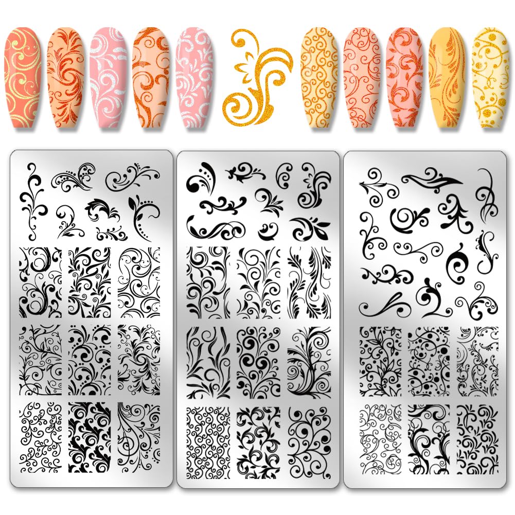 PH PandaHall swirl pattern template close-up for romantic French nails