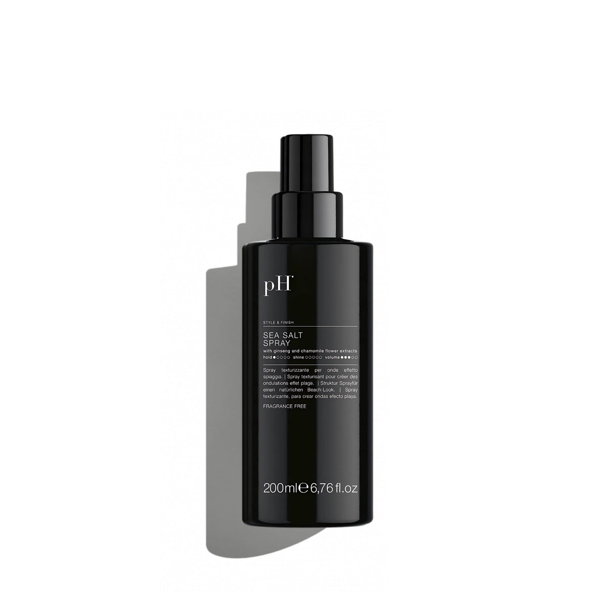 pH PURE HAIR Sea Salt Spray bottle shows lightweight texture and subtle beachy volume.