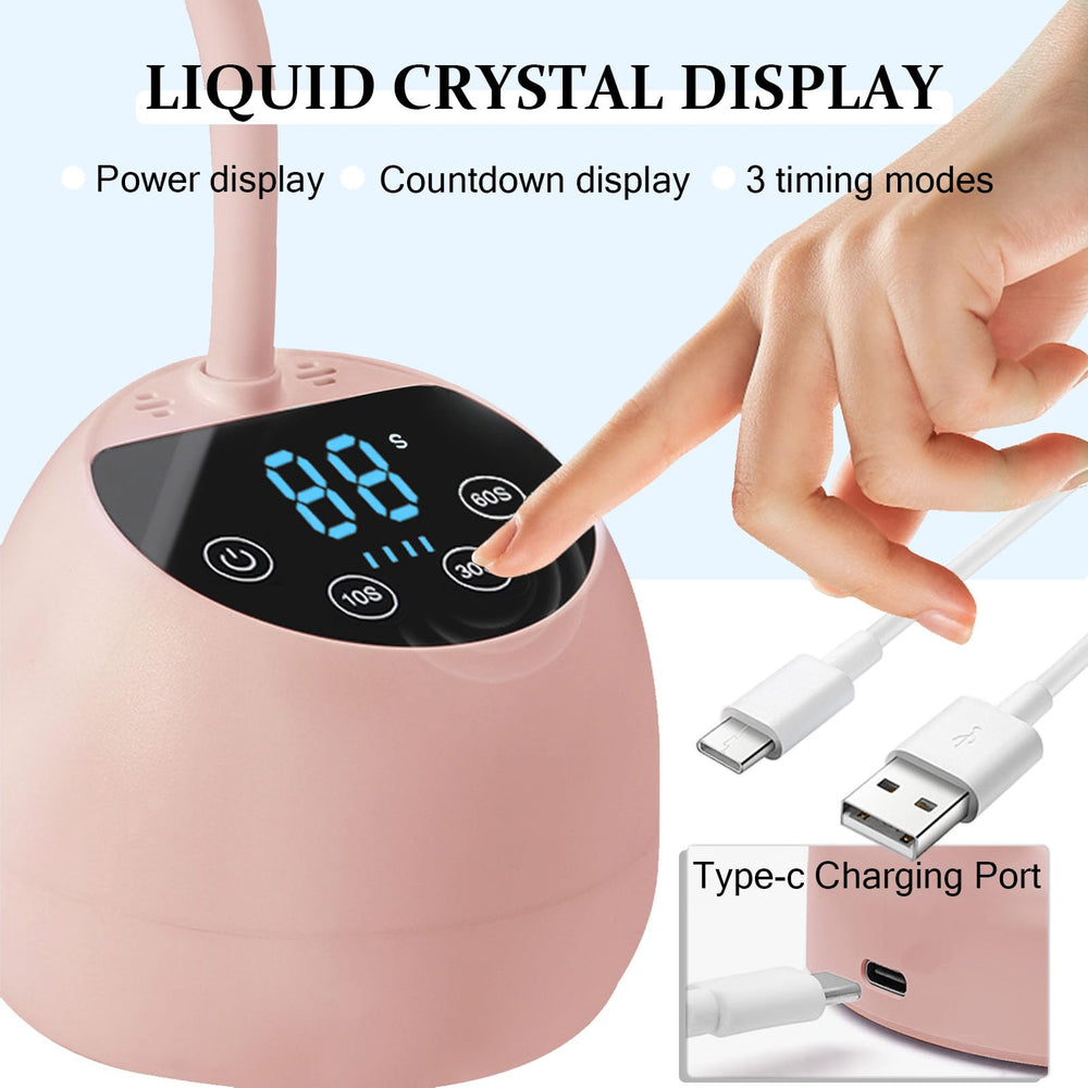 PHAIN auto-sensing nail lamp starts with hands in range for smooth operation.
