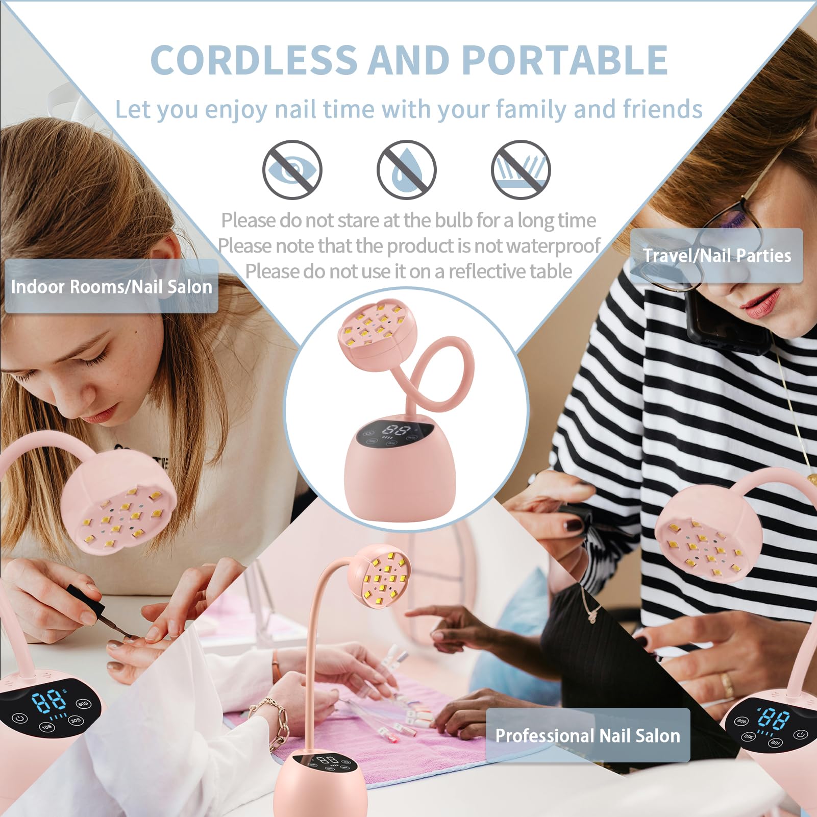 PHAIN stable-base gooseneck nail lamp fits home or salon DIY.