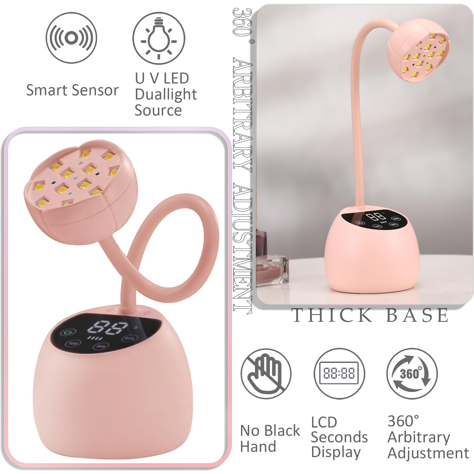 PHAIN USB-charging nail lamp shows portable power for on-the-go manicures.