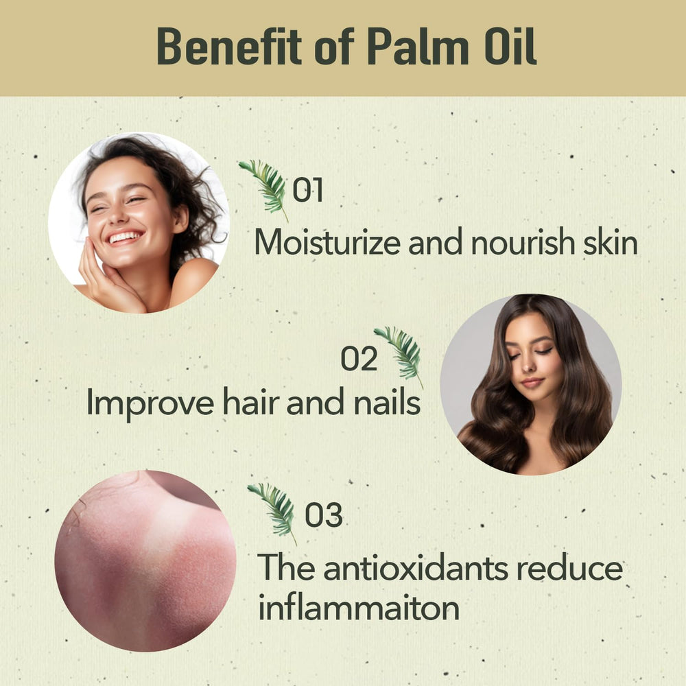Phamark Manteca de Corojo palm oil 2oz on shelf, highlighting a neutral aroma and smooth texture.