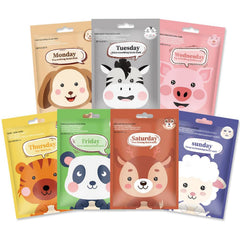 Phanund 7pack dog-pattern kids face mask delivers soothing hydration for soft, comfortable skin