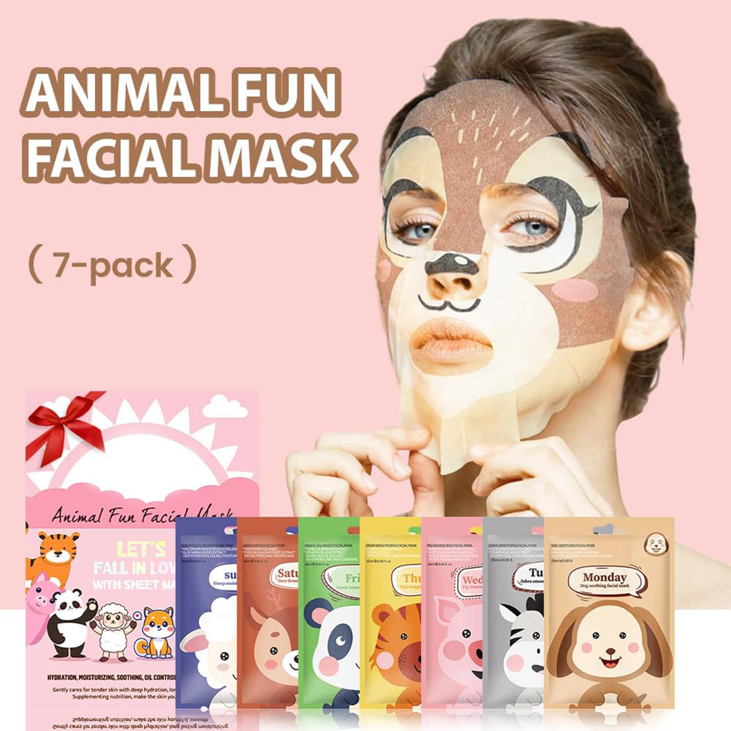 Phanund 7pack tiger-pattern kids mask supports revitalizing hydration for radiant skin