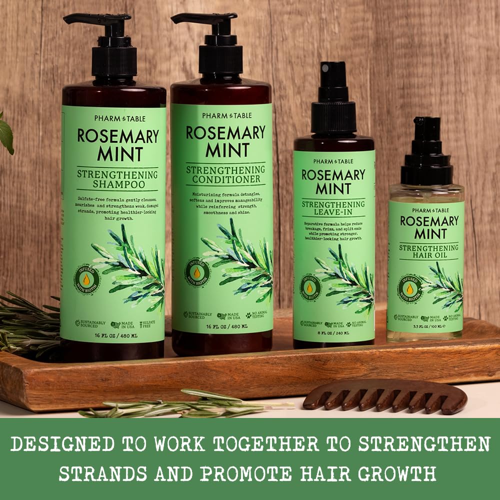 PHARM TO TABLE Packaging shot of the leave-in conditioner spray for convenient daily use