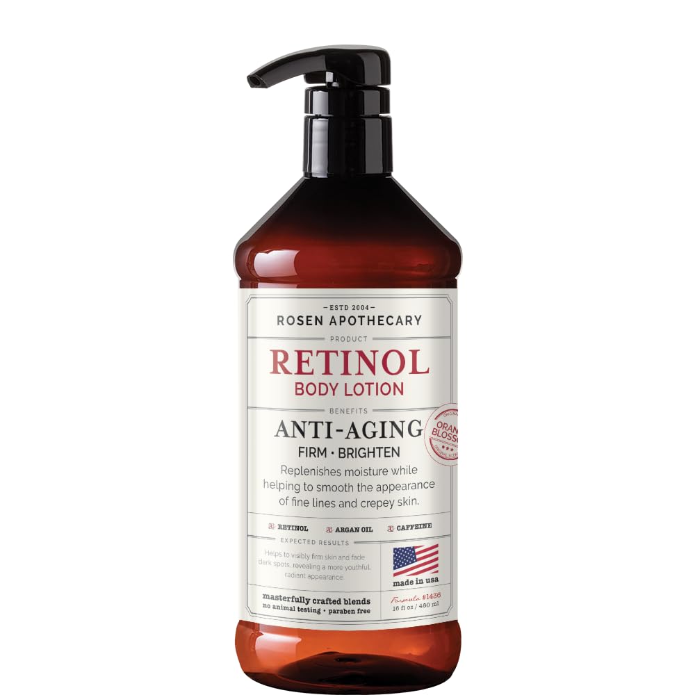 PHARM TO TABLE Rosen Apothecary retinol lotion bottle for firmer skin and radiant glow
