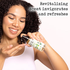 PHARM TO TABLE Tea Tree Hair Oil on dry hair adds shine and frizz control.