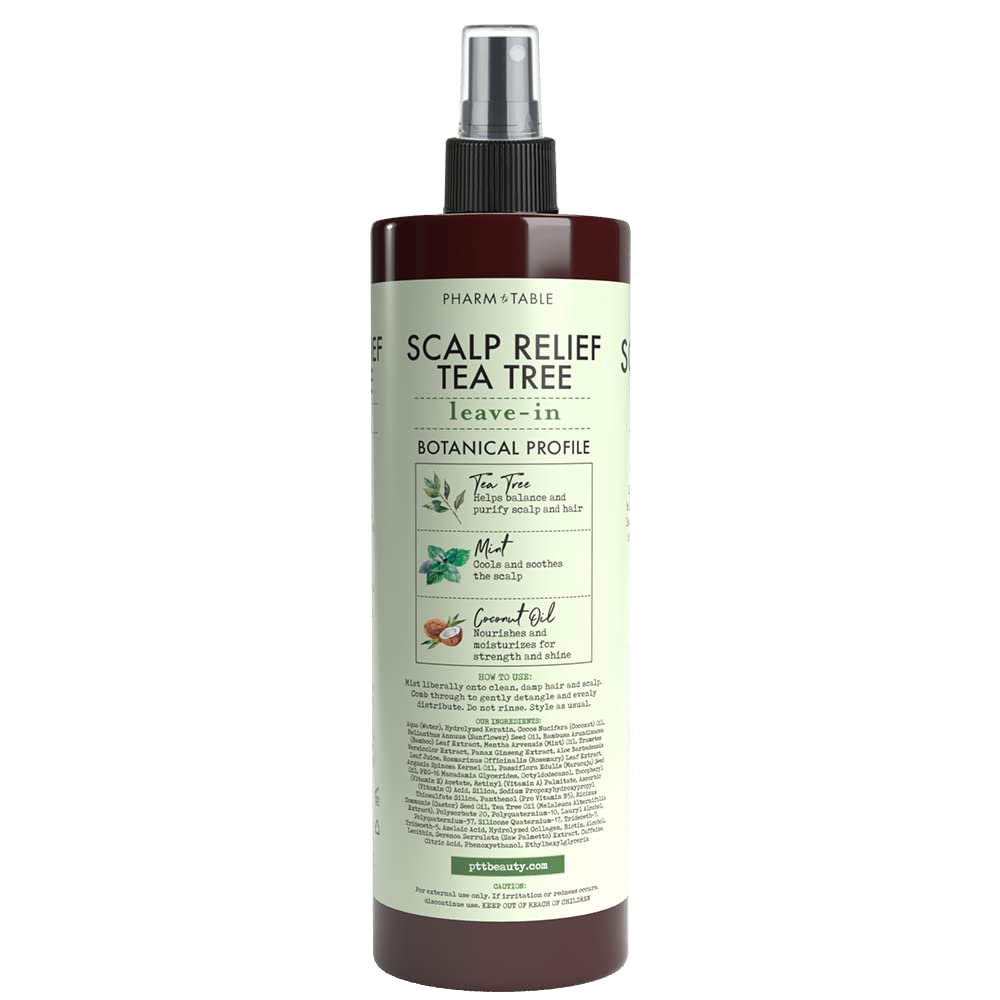 PHARM TO TABLE medicated-tea-tree-ingredients close-up showing natural scalp-care benefits