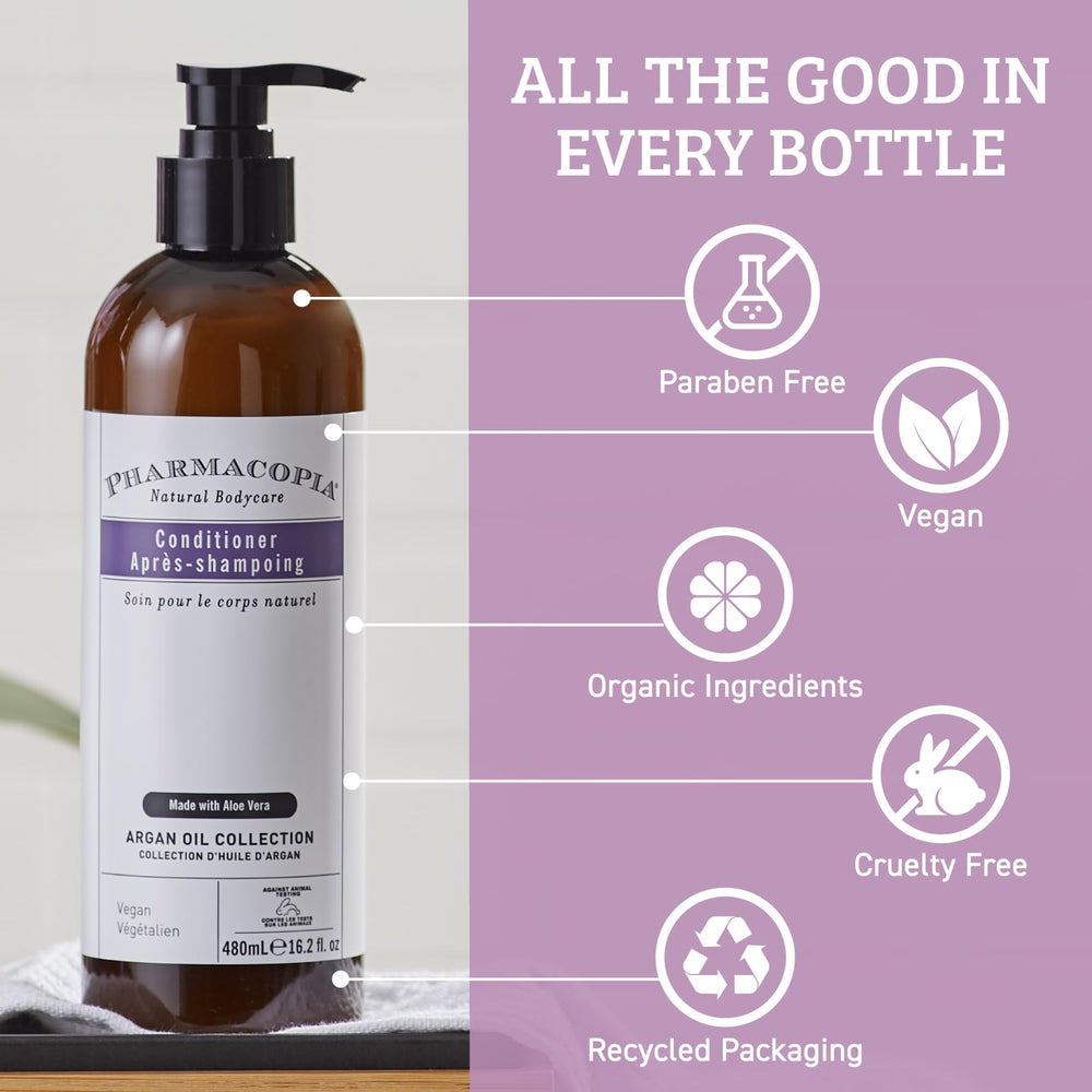 Pharmacopia Aloe Vera Olive Leaf Chamomile ingredients highlight natural, gentle conditioning.