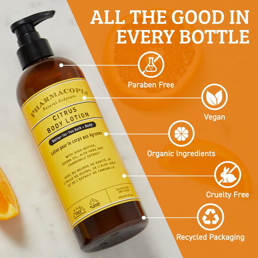 Pharmacopia Citrus Body Lotion aromatherapy mist enhances mood and energy