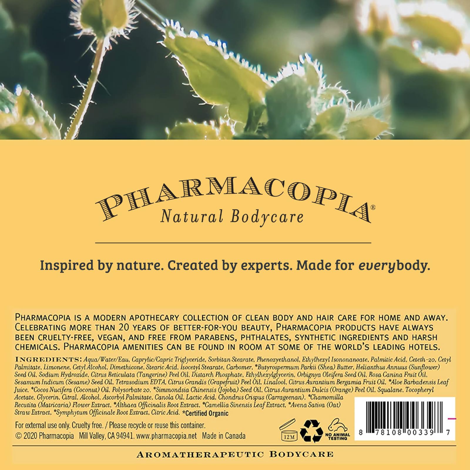 Pharmacopia Citrus Body Lotion suitable for daily use in morning and evening routines