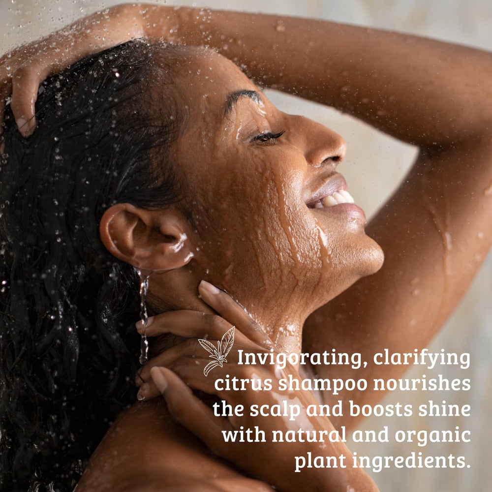 Pharmacopia Citrus Shampoo on wet hair during rinse leaves it smooth and soft.