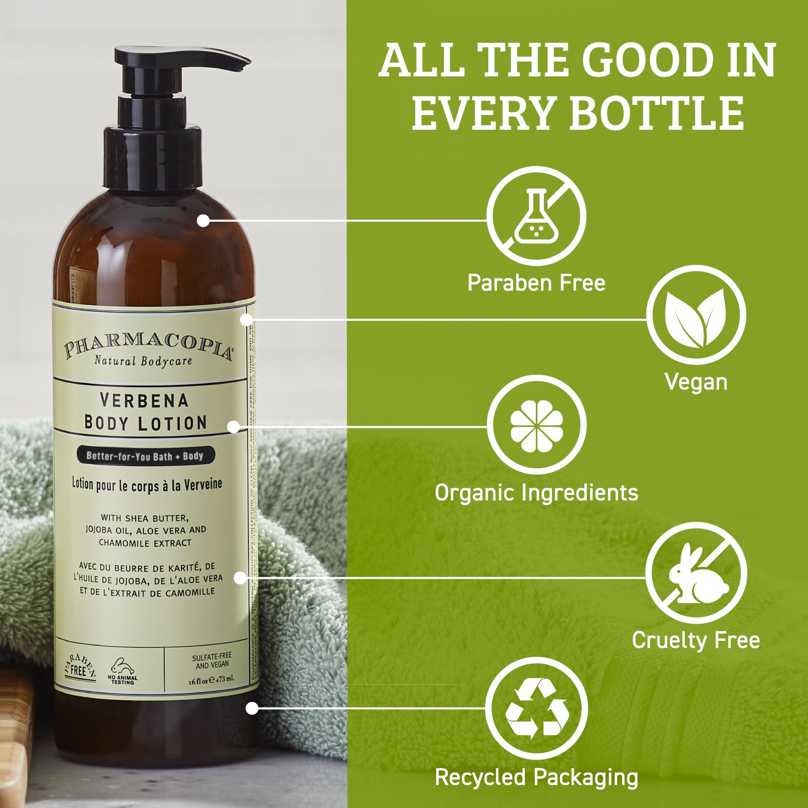 Pharmacopia Verbena aromatherapy blend evokes refreshing citrus and herbal notes.