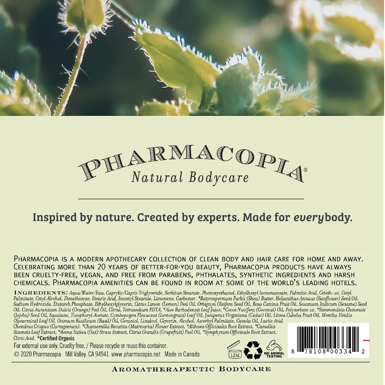 Pharmacopia Verbena lotion application scene suggests easy daily use.