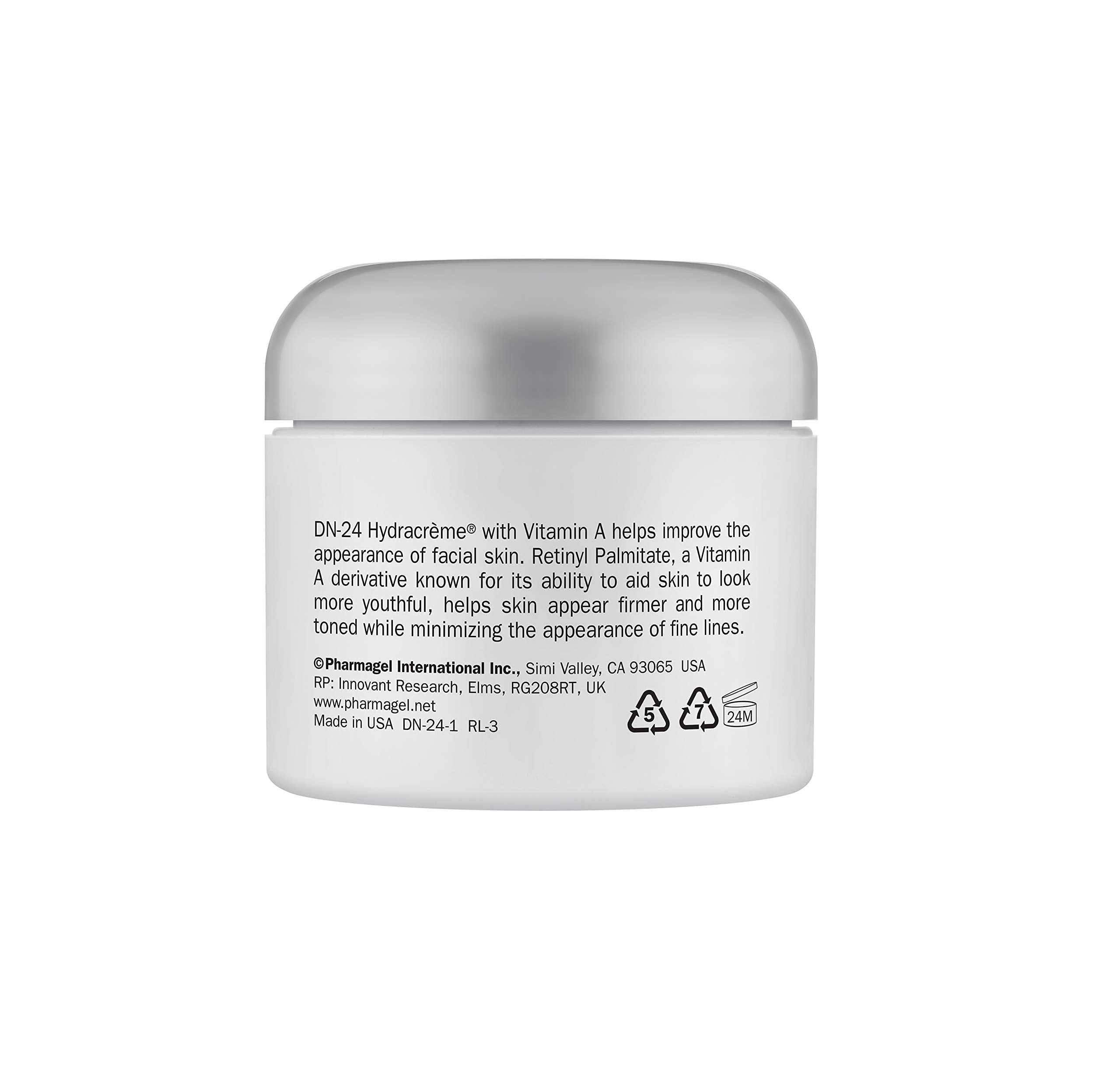 Pharmagel DN-24 Hydracrème vitamin bottles illustrate nourishing blend