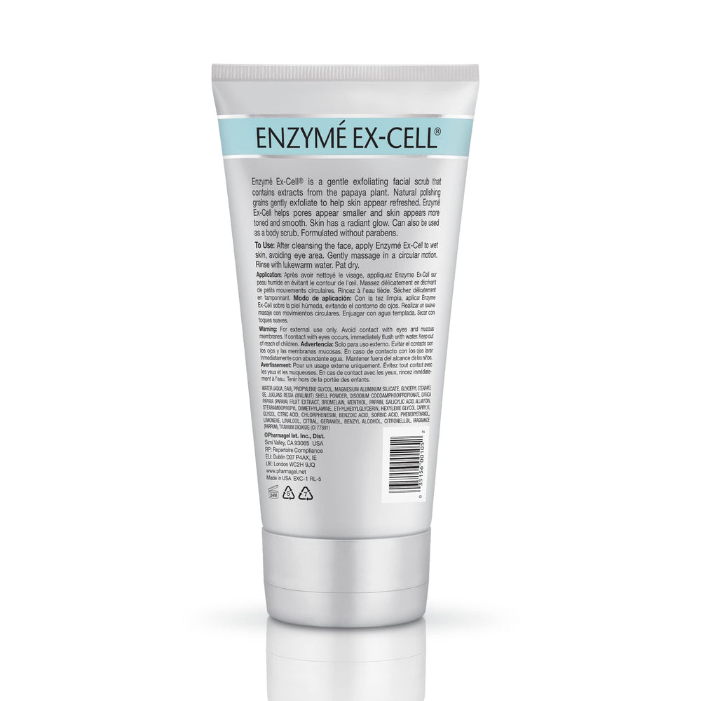 Pharmagel Enzyme Ex-Cell scrub texture close-up demonstrates gentle exfoliation suitable for sensitive skin