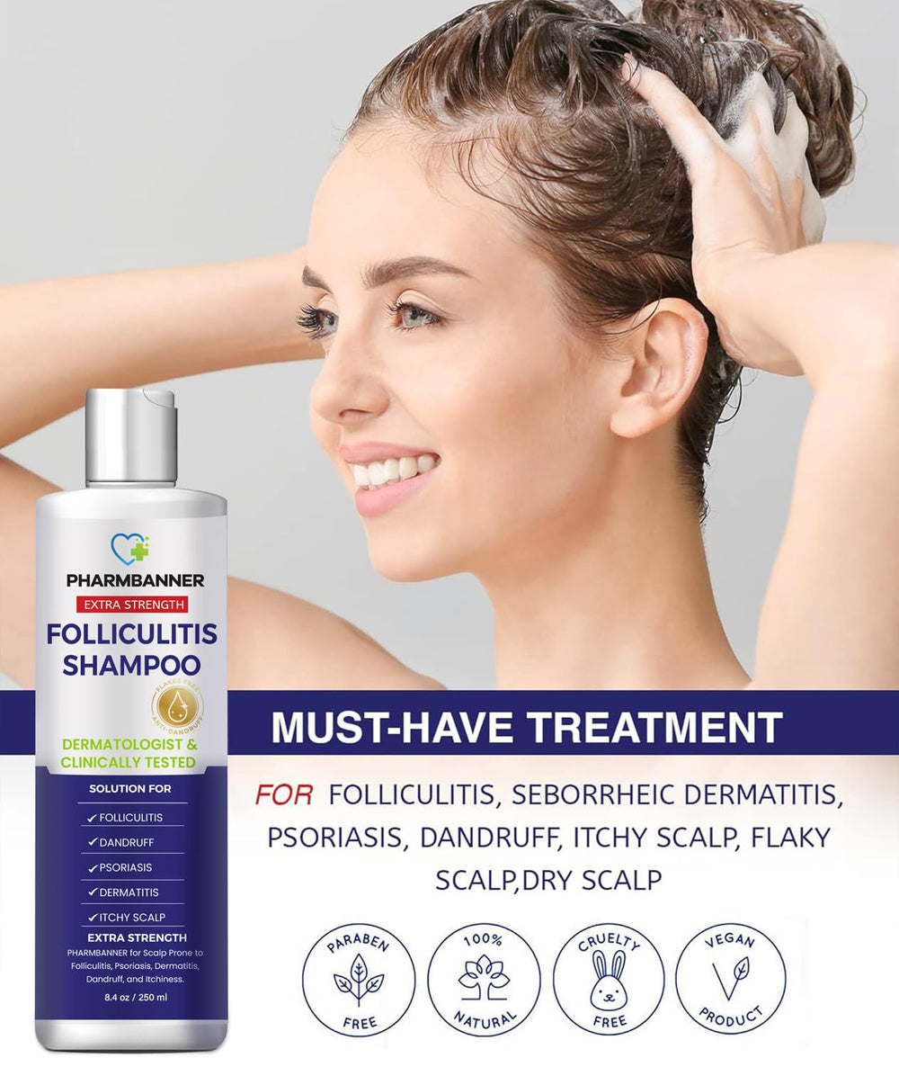 PHARMBANNER Anti-Fungal Shampoo addresses dandruff and flaking