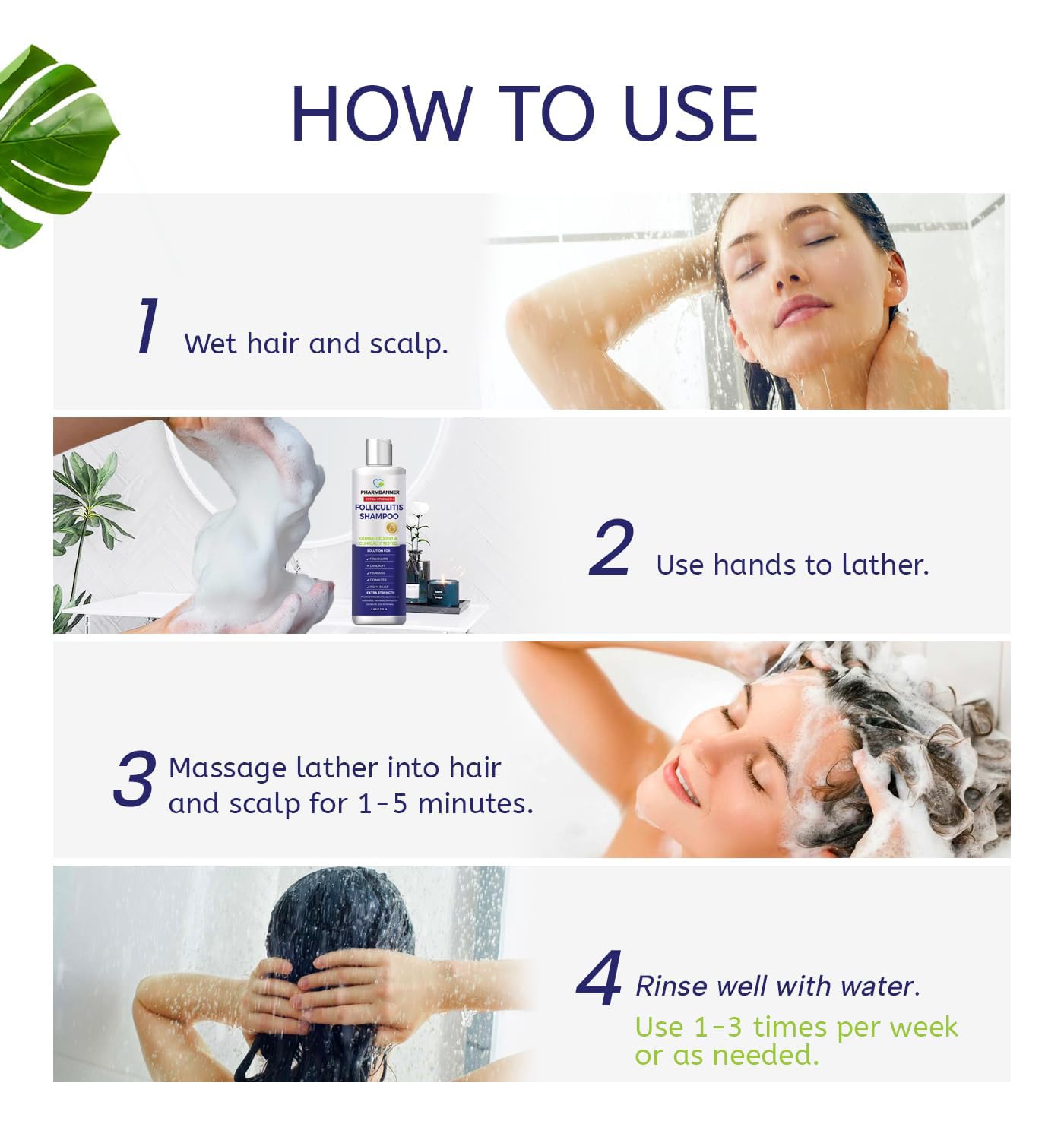 PHARMBANNER Anti-Fungal Shampoo lather close-up demonstrates effective cleansing