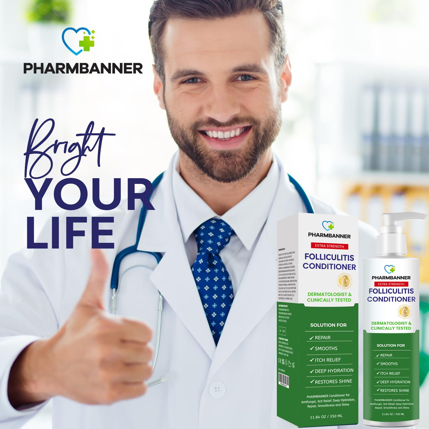 PHARMBANNER Folliculitis conditioner-application-hair-care suited for daily routines.