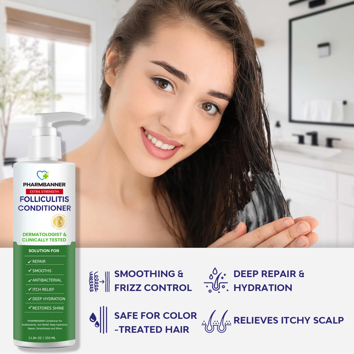 PHARMBANNER Folliculitis conditioner-argan-oil-drops provides deep hydration for dry hair.
