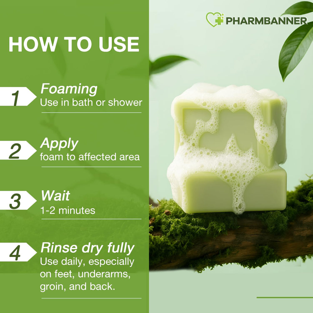 PHARMBANNER Tea Tree Antifungal Soap Bar two-bars value pack in box