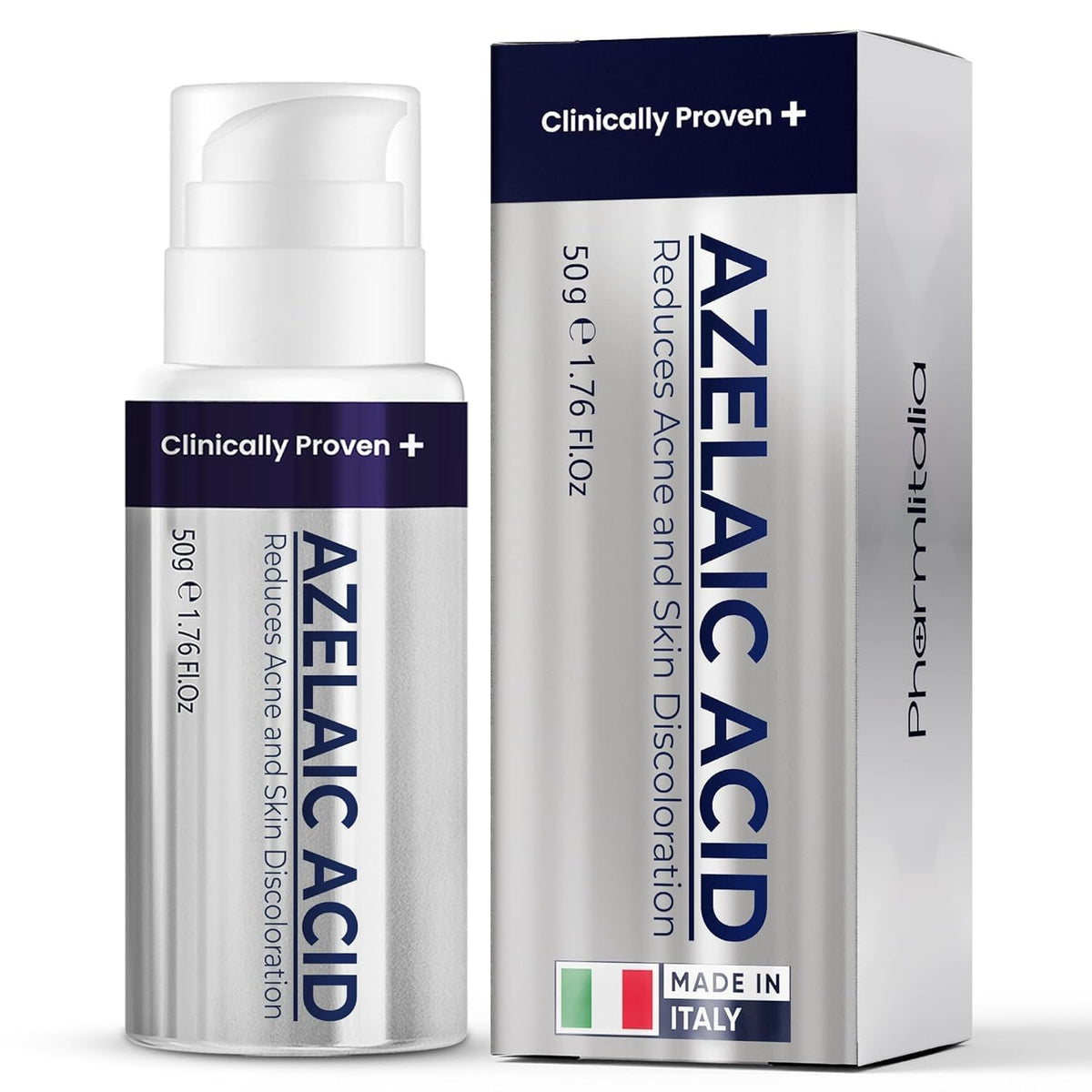 Pharmlitalia Azelaic Acid 15 cream bottle pump enables easy daily application for clearer skin