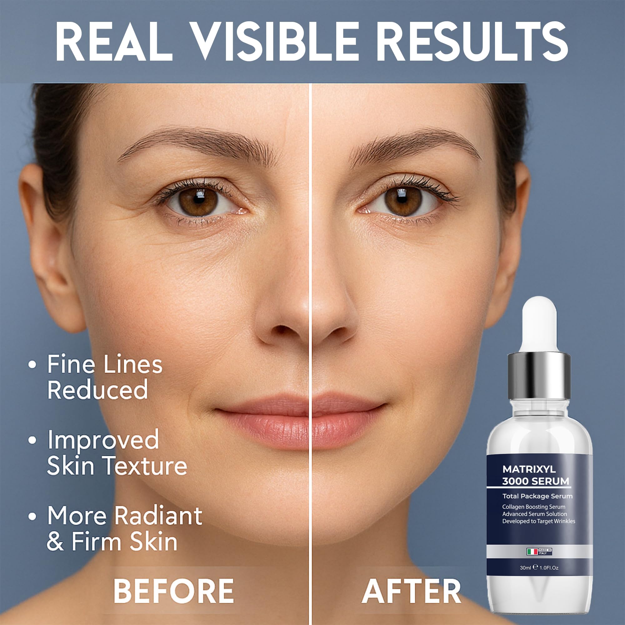 Pharmlitalia Collagen-Boost Serum lifts and firms, supporting skin elasticity.