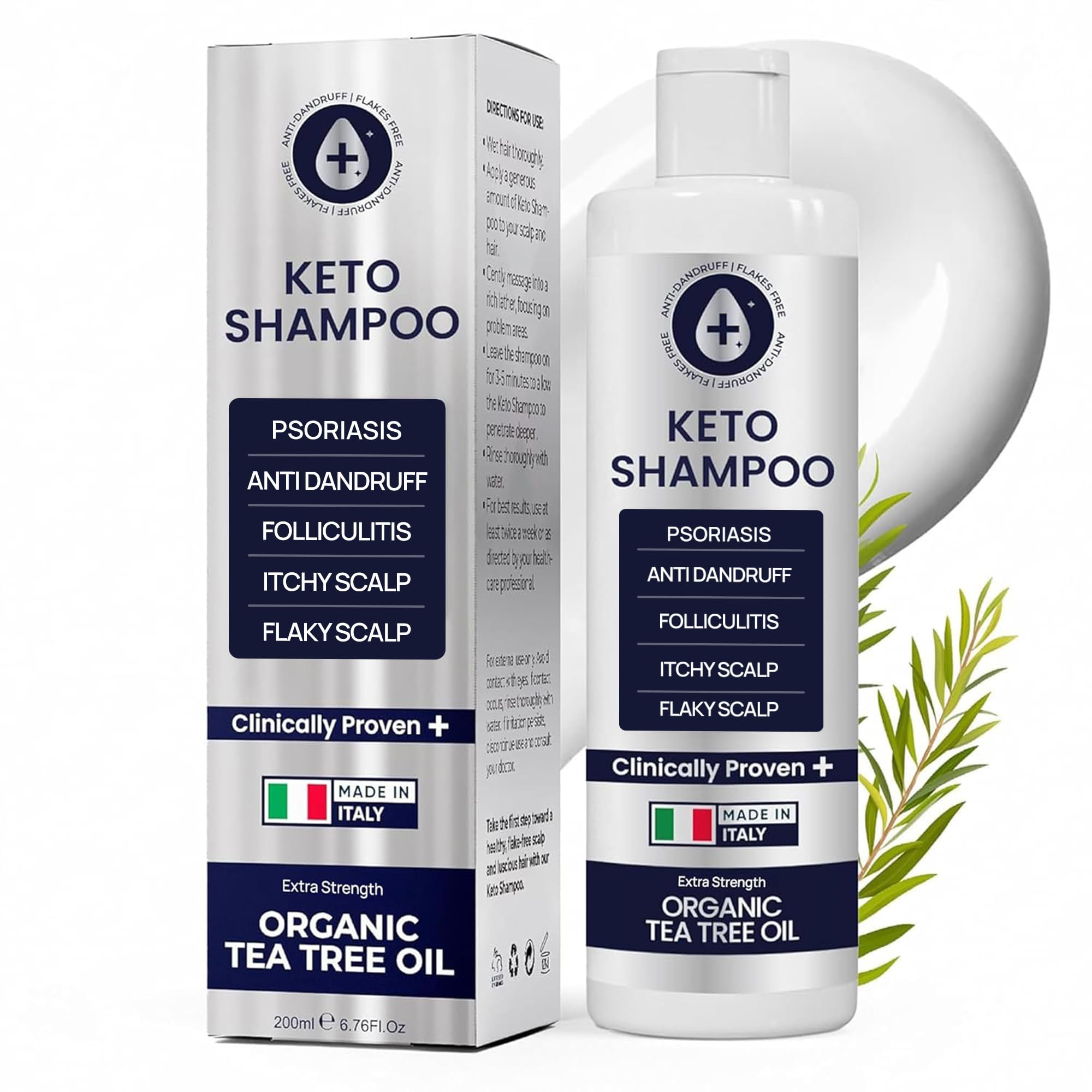 Pharmlitalia Flakes Shampoo bottle front shows medicated formula for dandruff-prone scalps.