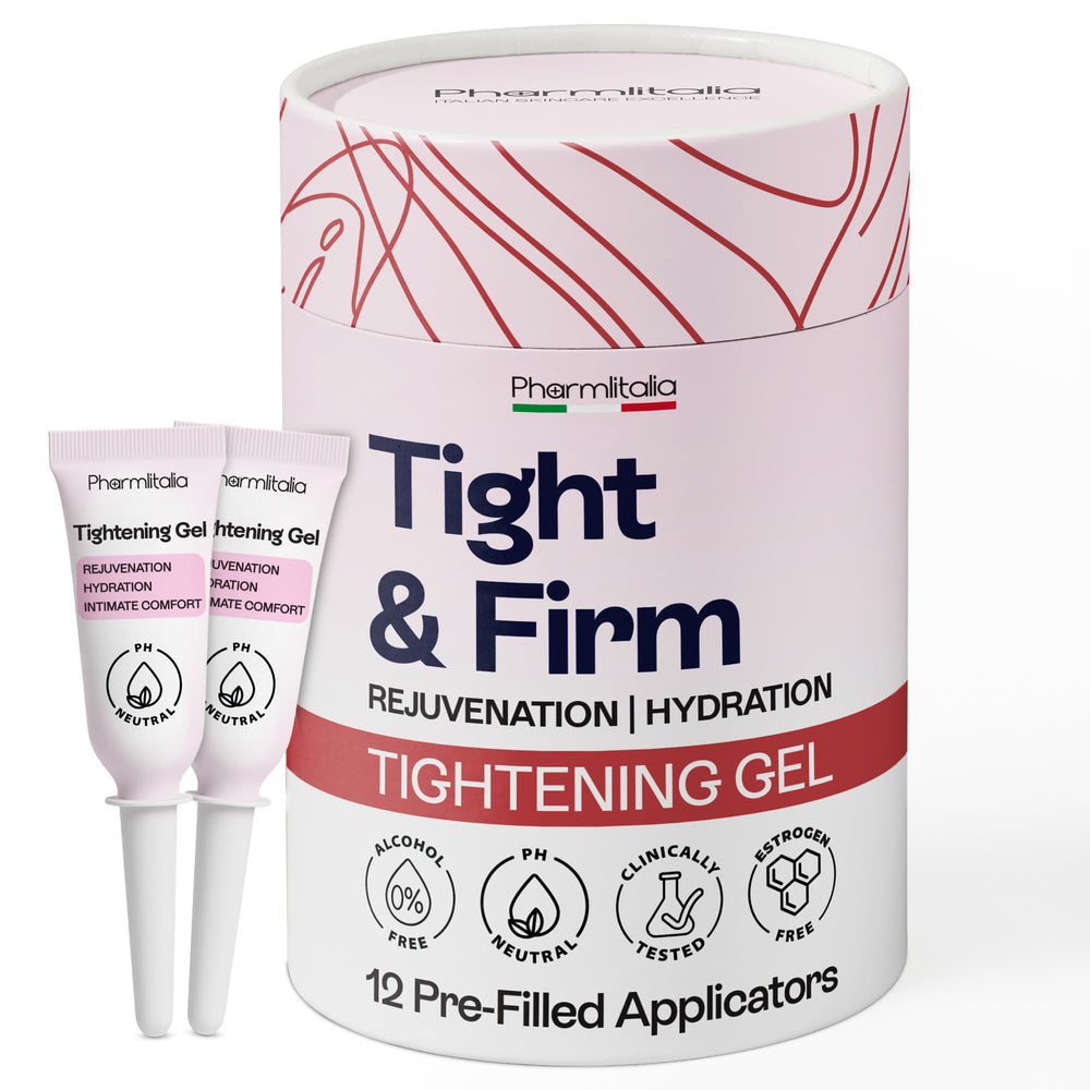 Pharmlitalia gel tensora vaginal con bomba dispensador para aplicación rápida y precisa.