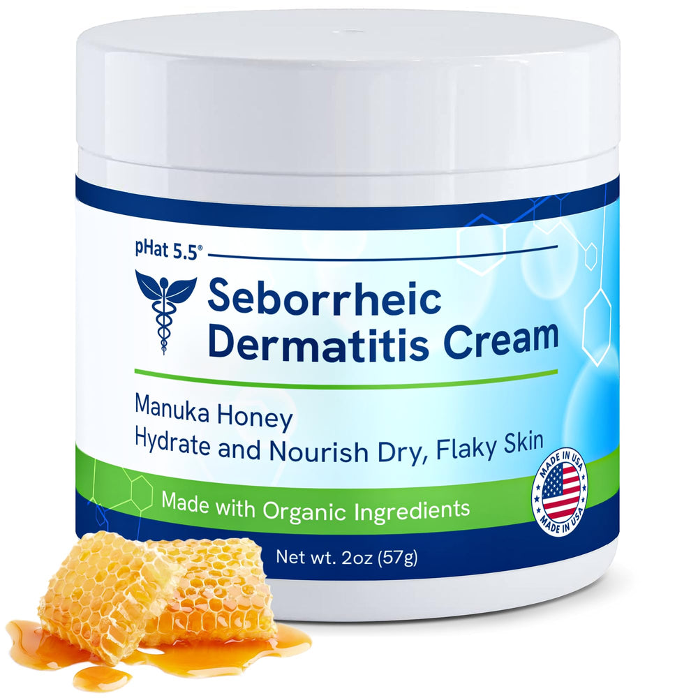 pHat 5.5 Seborrheic dermatitis cream tube provides soothing hydration for dry skin.