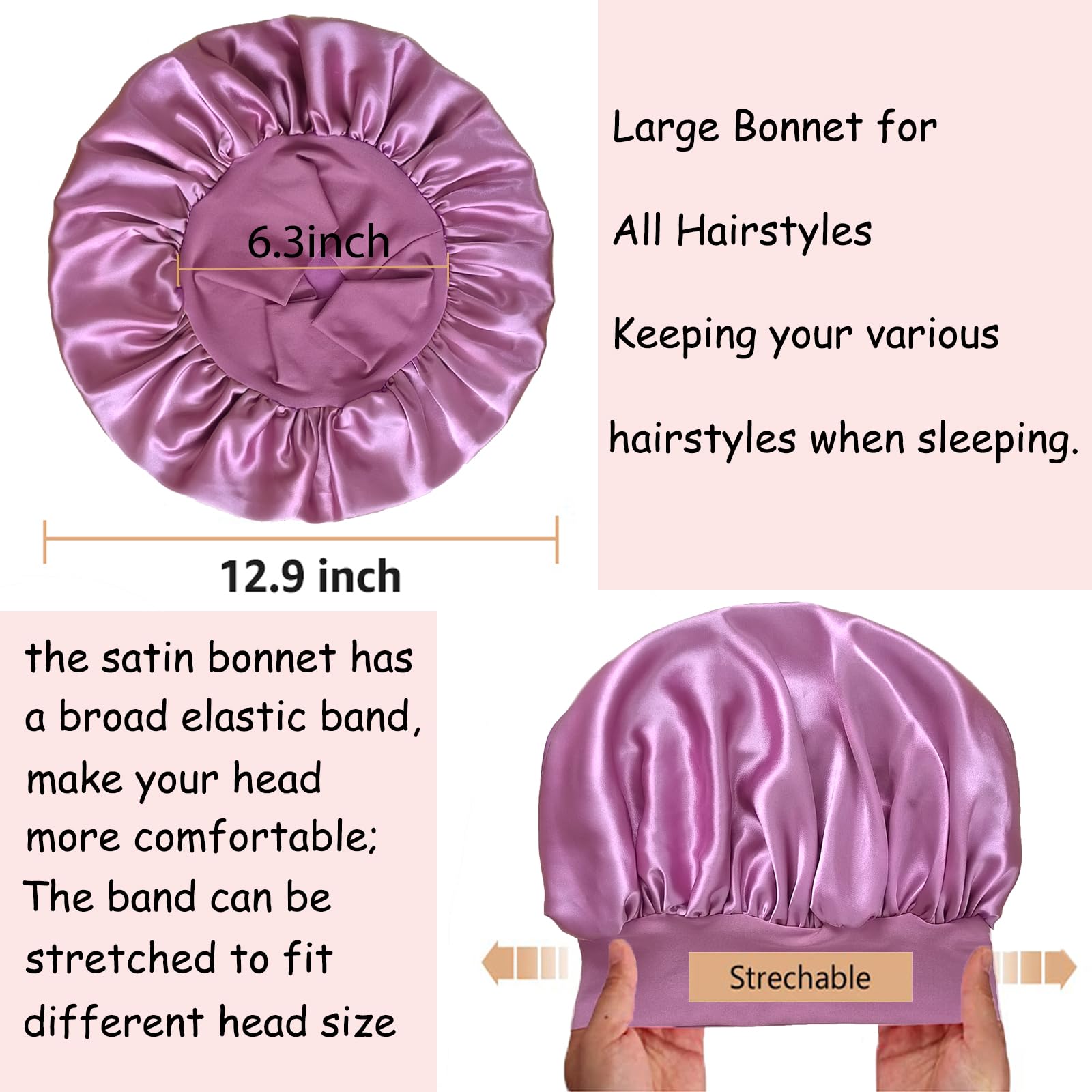 PHILIGHTS satin bonnet care shot emphasizes cold-water hand wash.