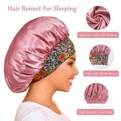 PHILIGHTS satin bonnet on dreadlocks demonstrates secure fit for textured hair